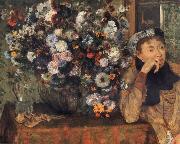 Germain Hilaire Edgard Degas A Woman with Chrysanthemums USA oil painting reproduction